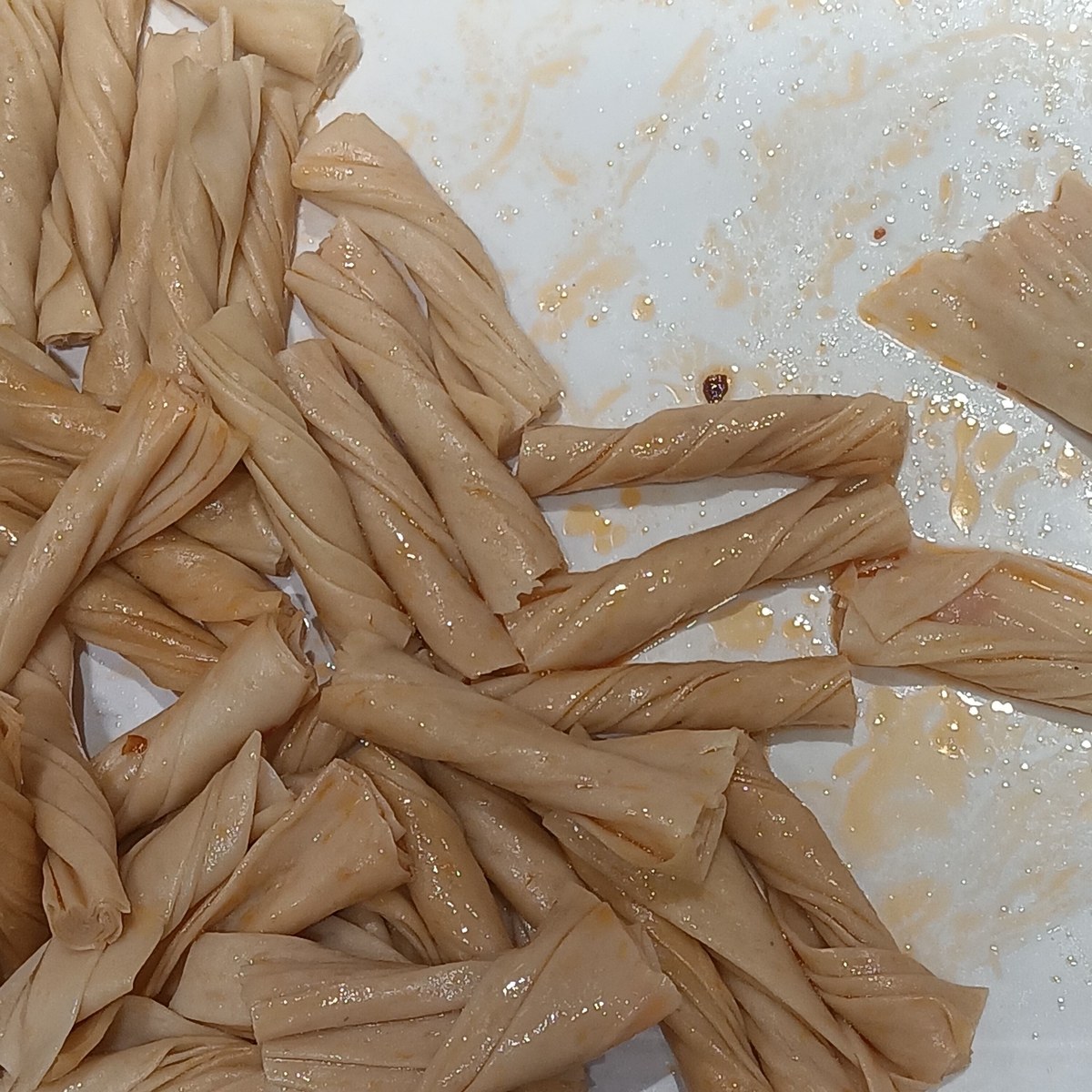 Tofu skin rolls arranged as beancurd sheet rolls with a tender filling.